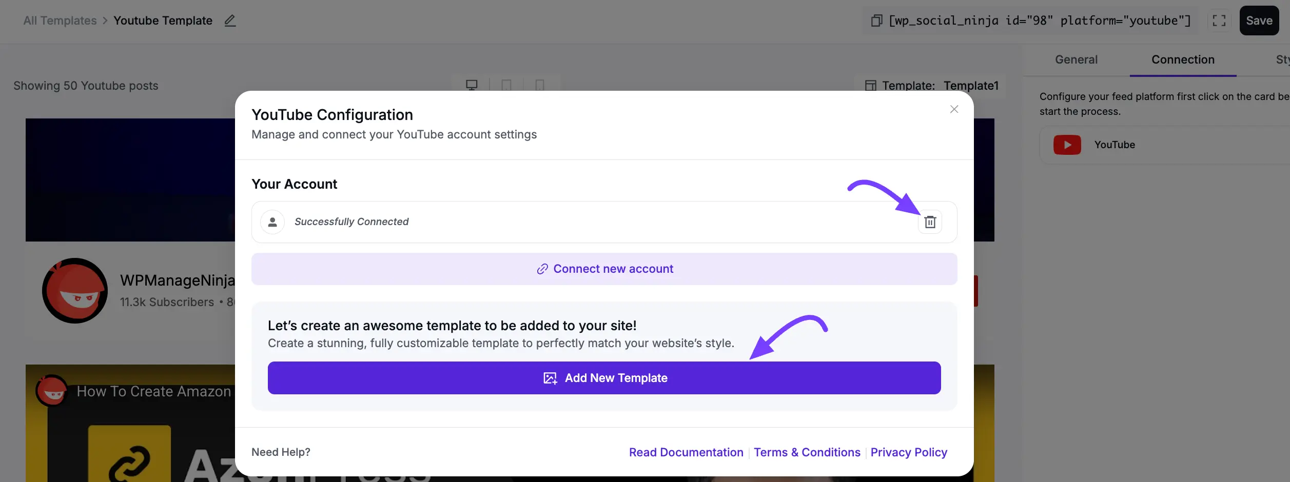 Connection tab settings Edit, Add, and Delete
