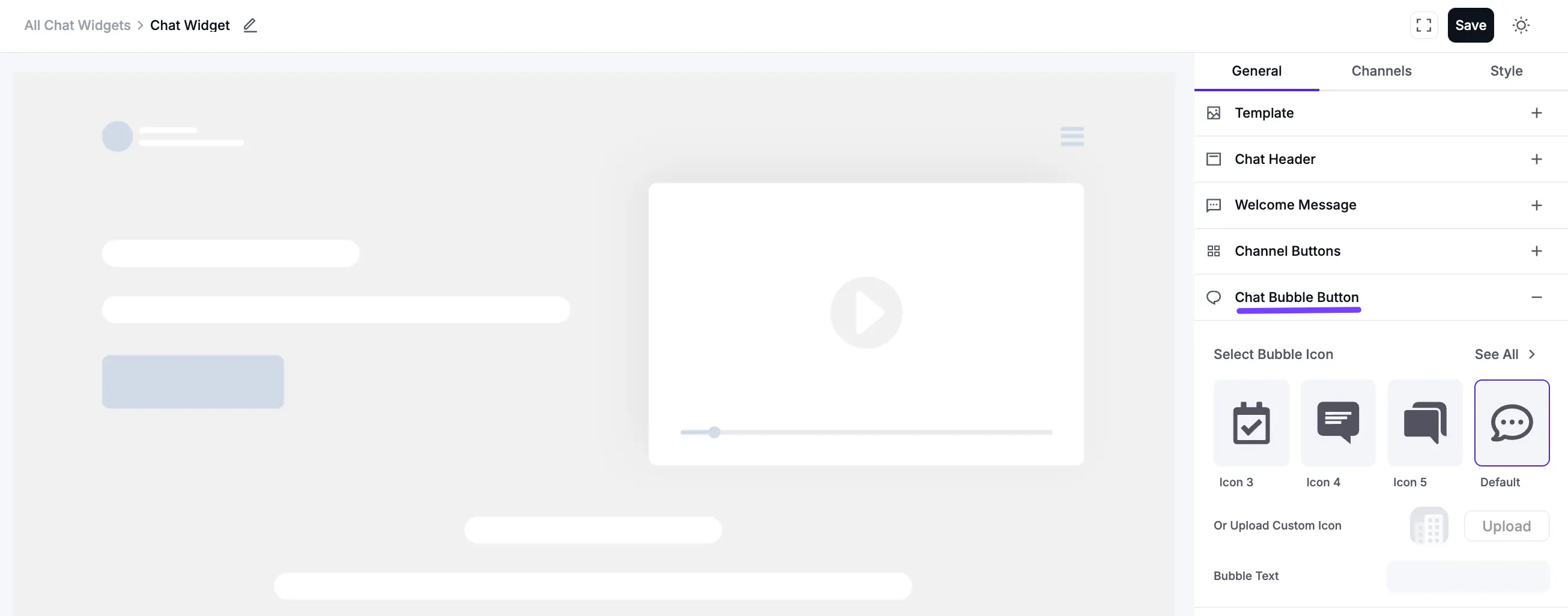 Customizing the Chat Bubble Button
