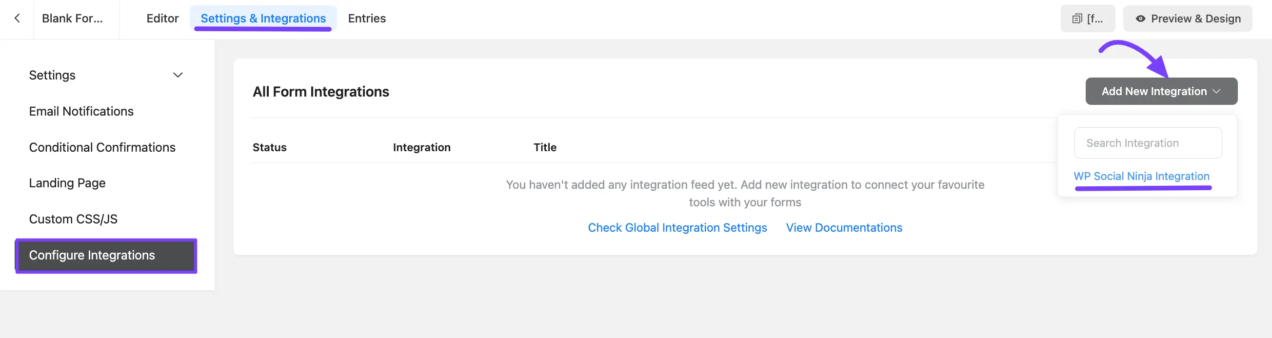 Connect Fluent Forms with WP Social Ninja 