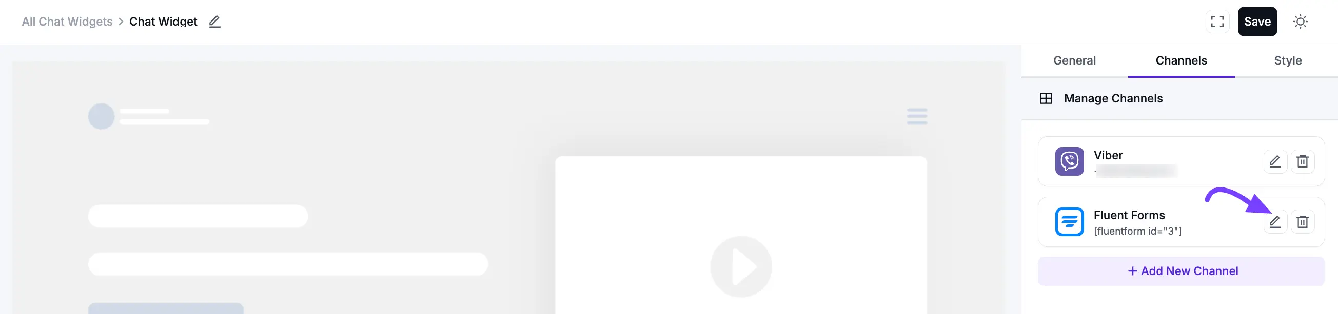 Configuring the Fluent Forms chat channel