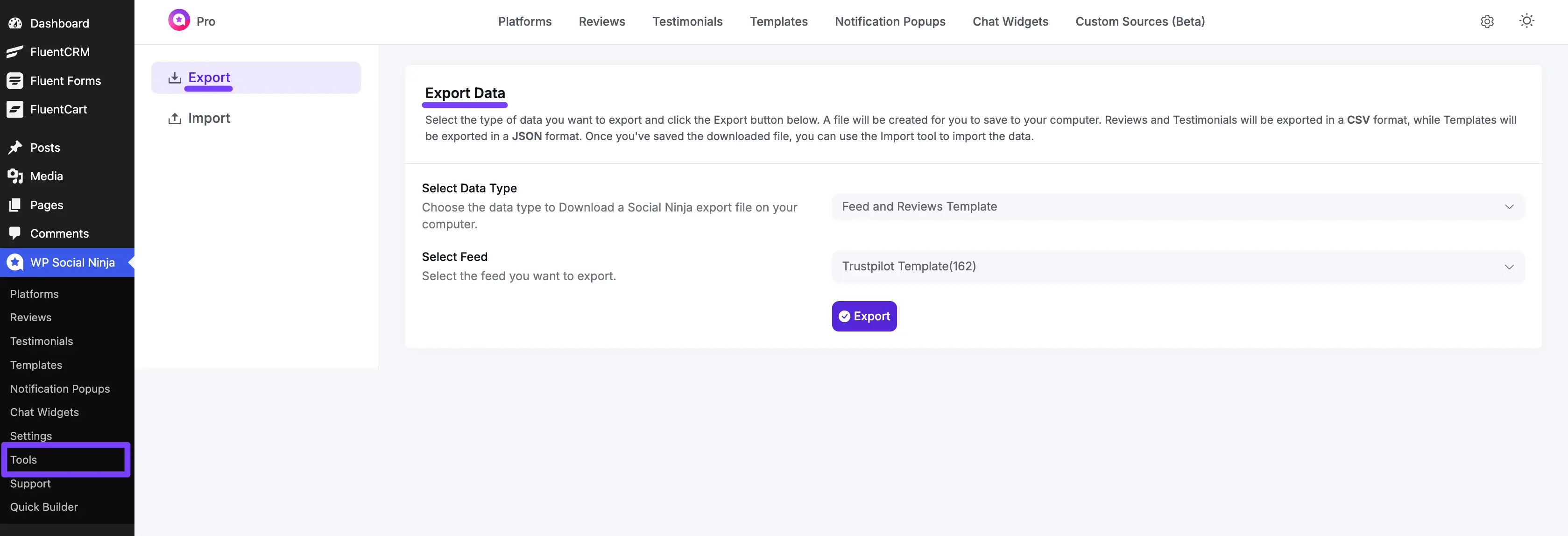wpsocialninja export import 1