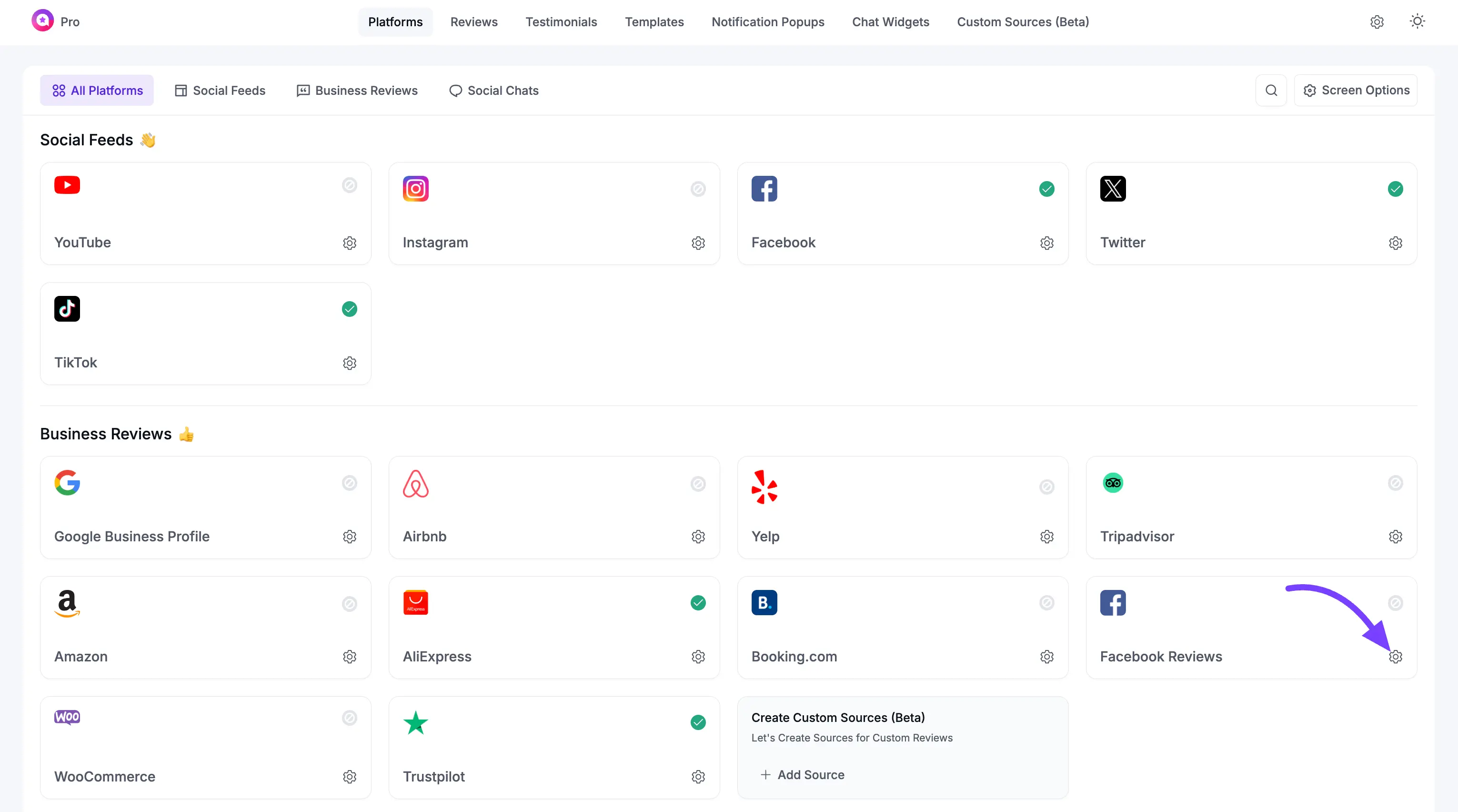 Facebook reviews manual process