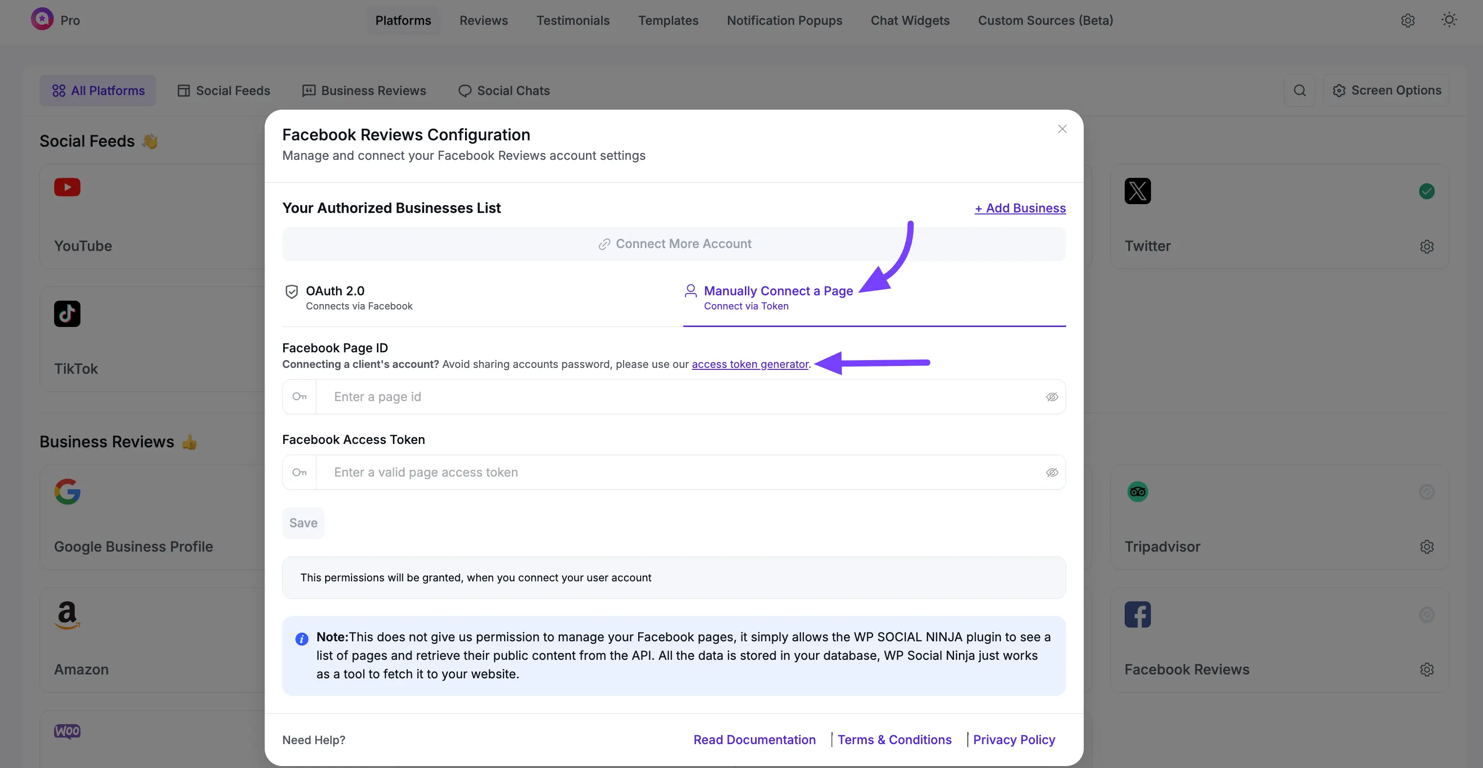 Facebook reviews manual process