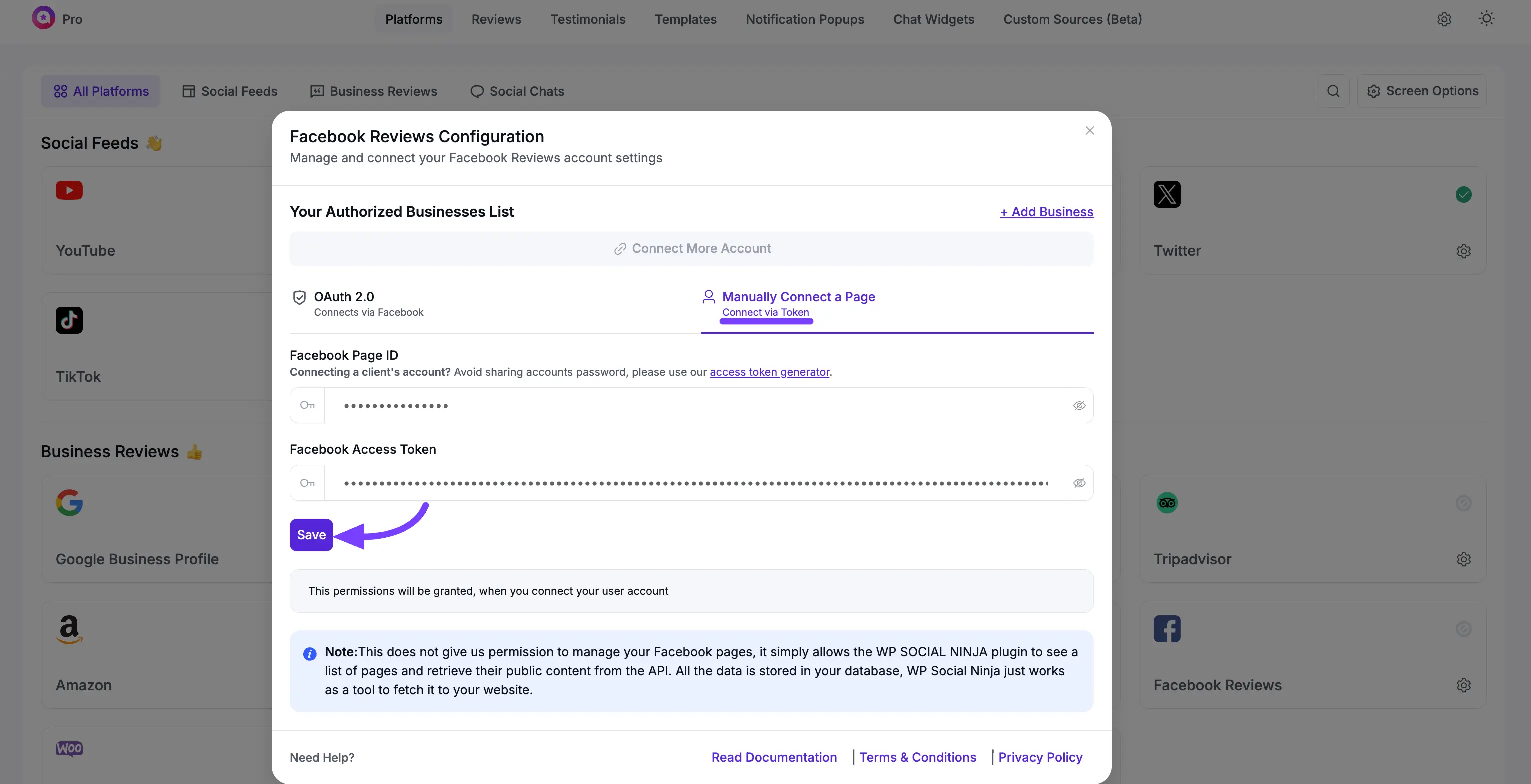 Facebook reviews manual process