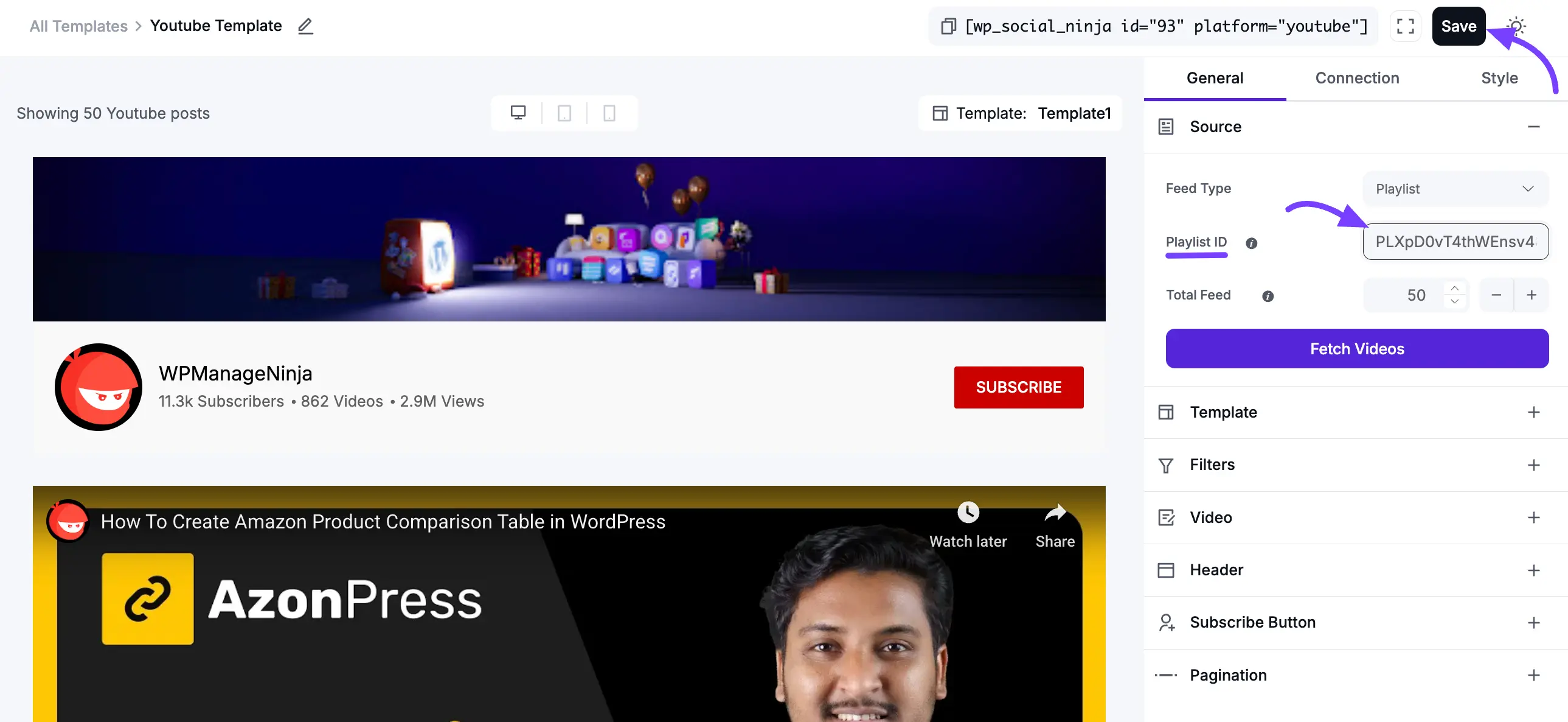 Paste the Playlist ID