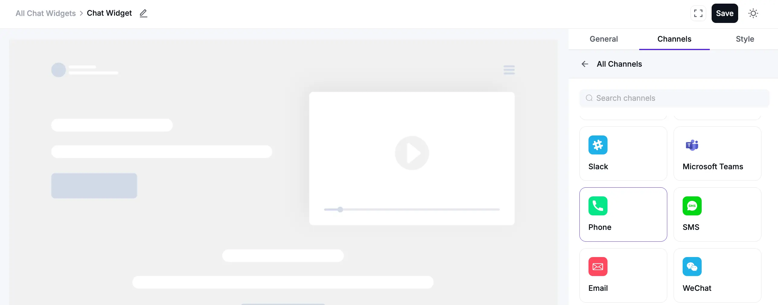 Configuring the Phone chat channel