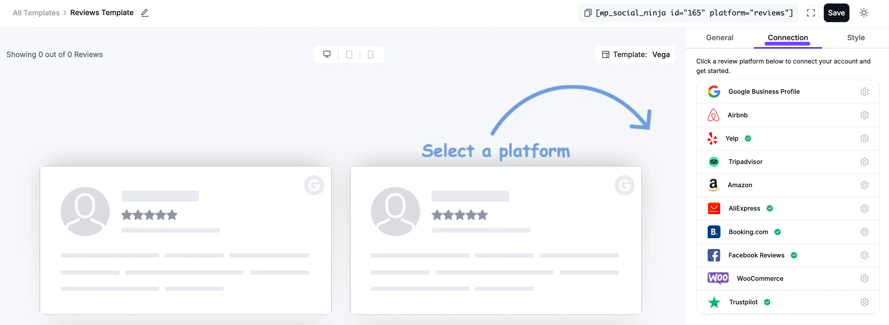 Template style and connection