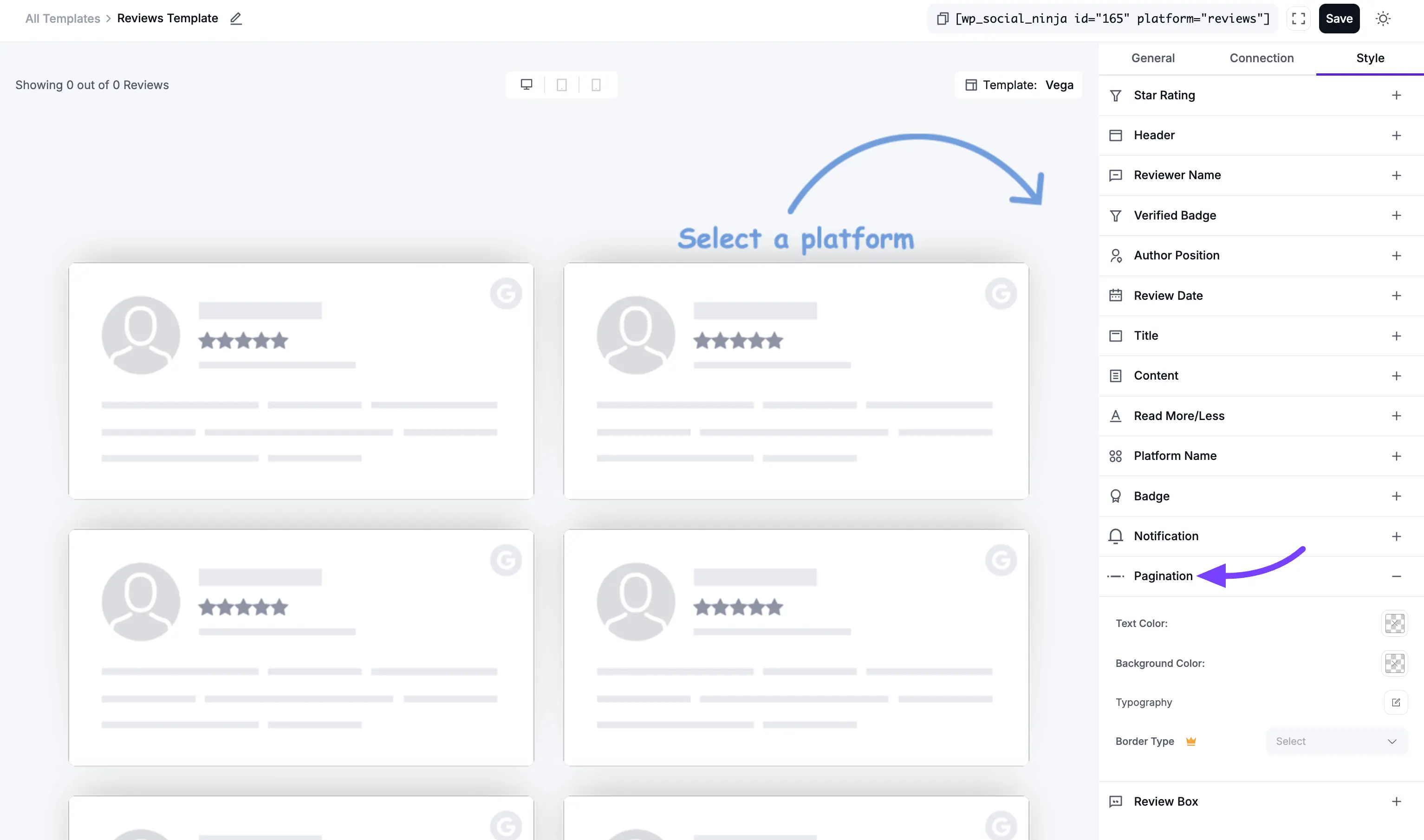 Template style and connection