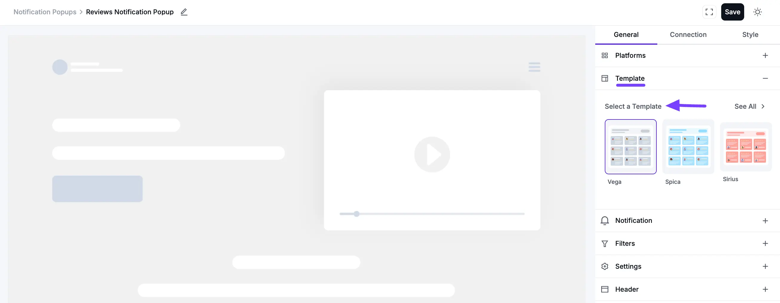 Template Select Option