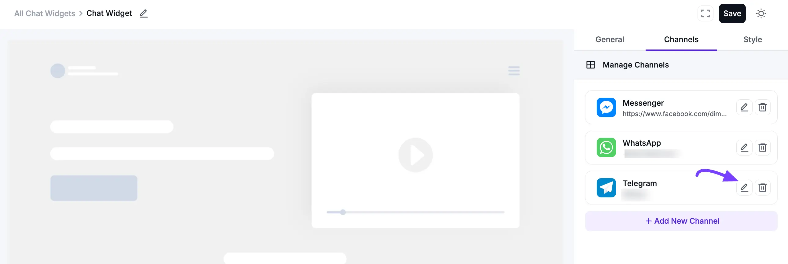 Telegram channel successfully added