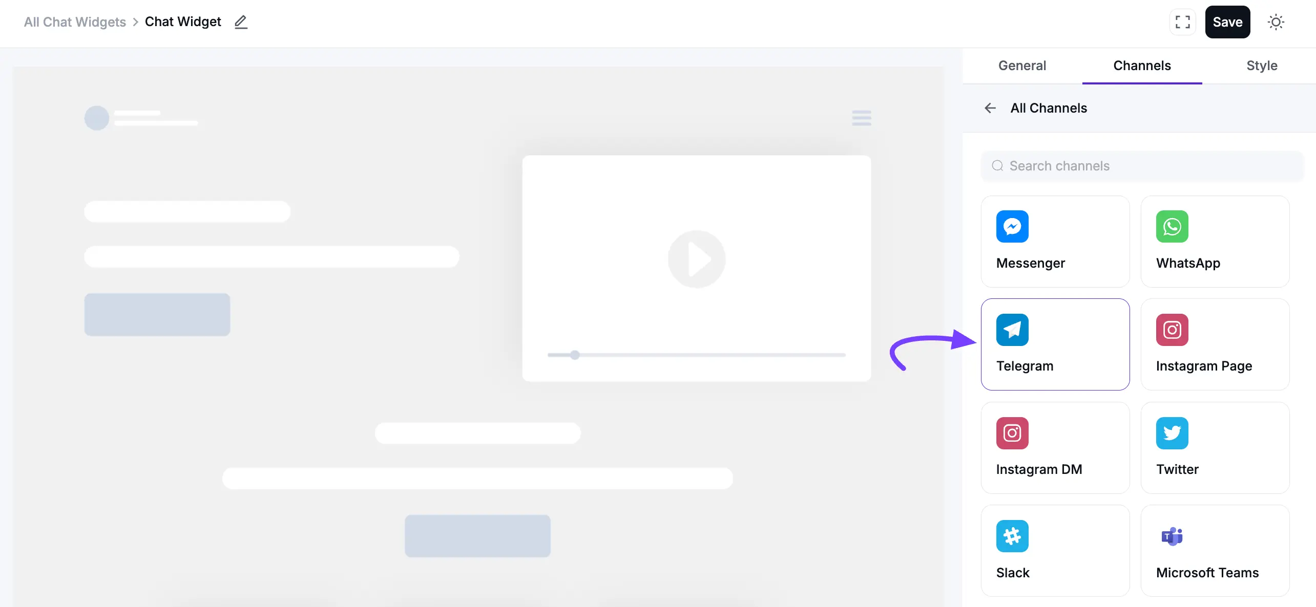Configuring the Telegram chat channel