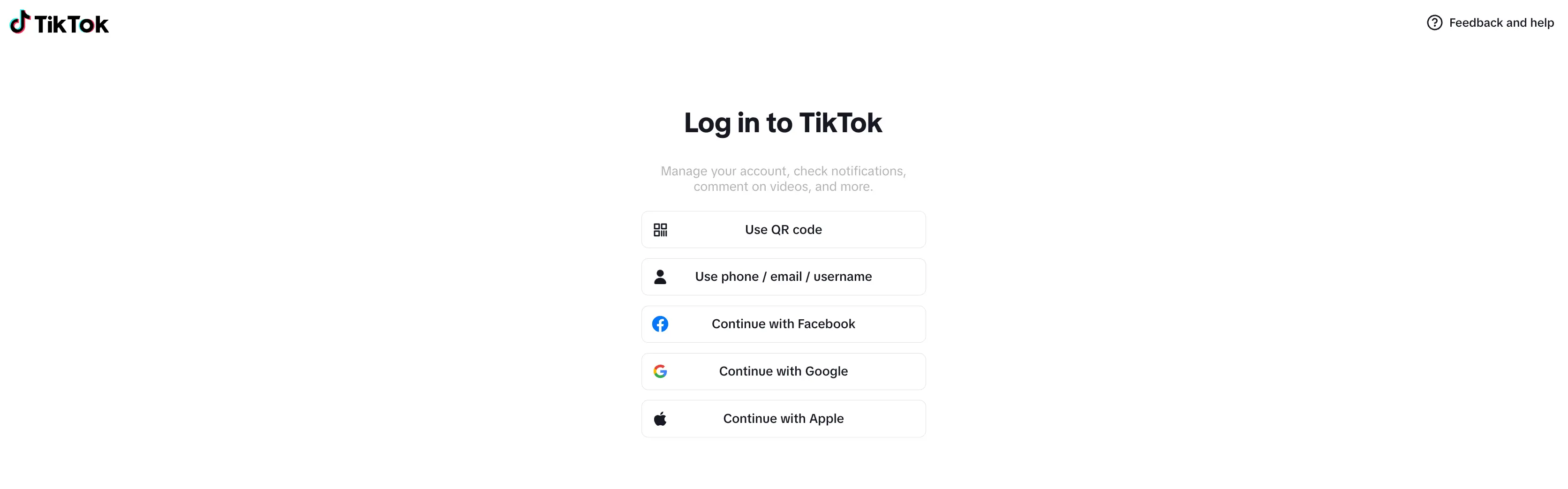 TikTok Login