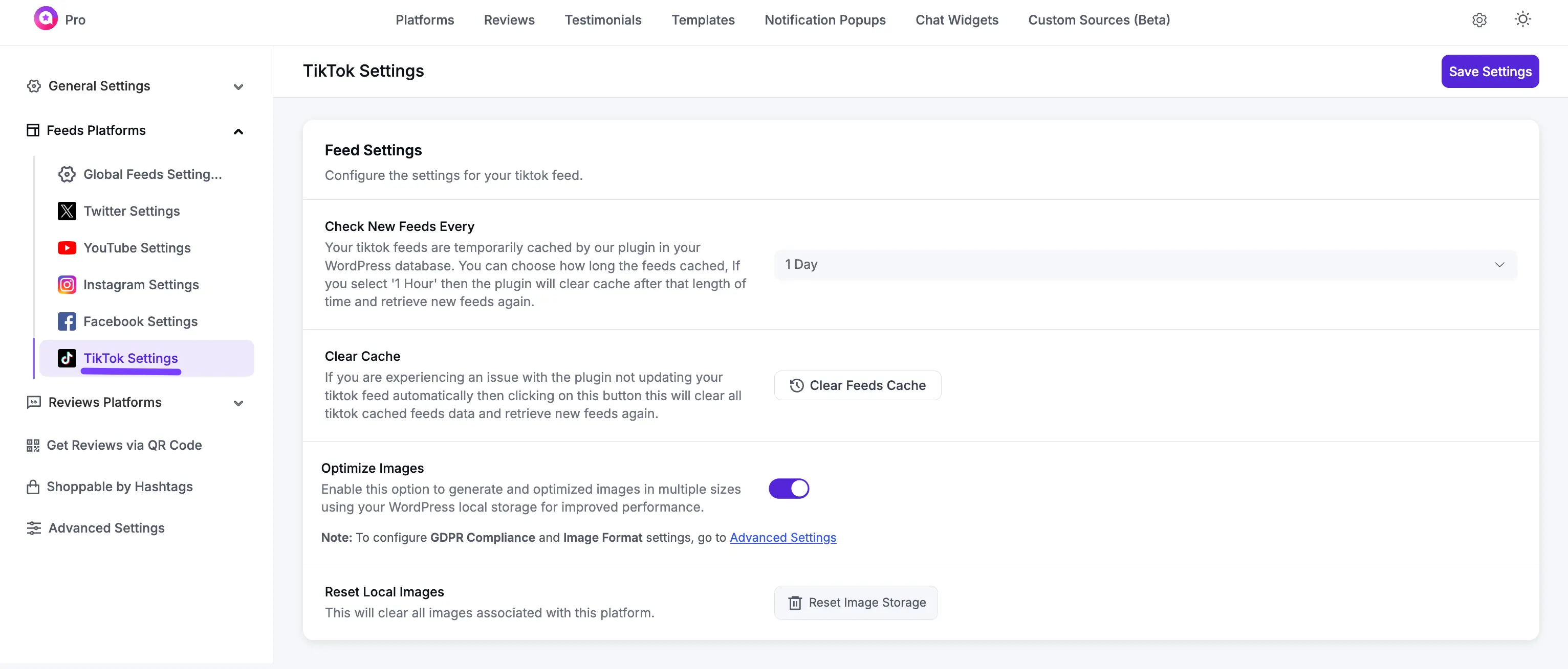 TikTok Feed Settings 