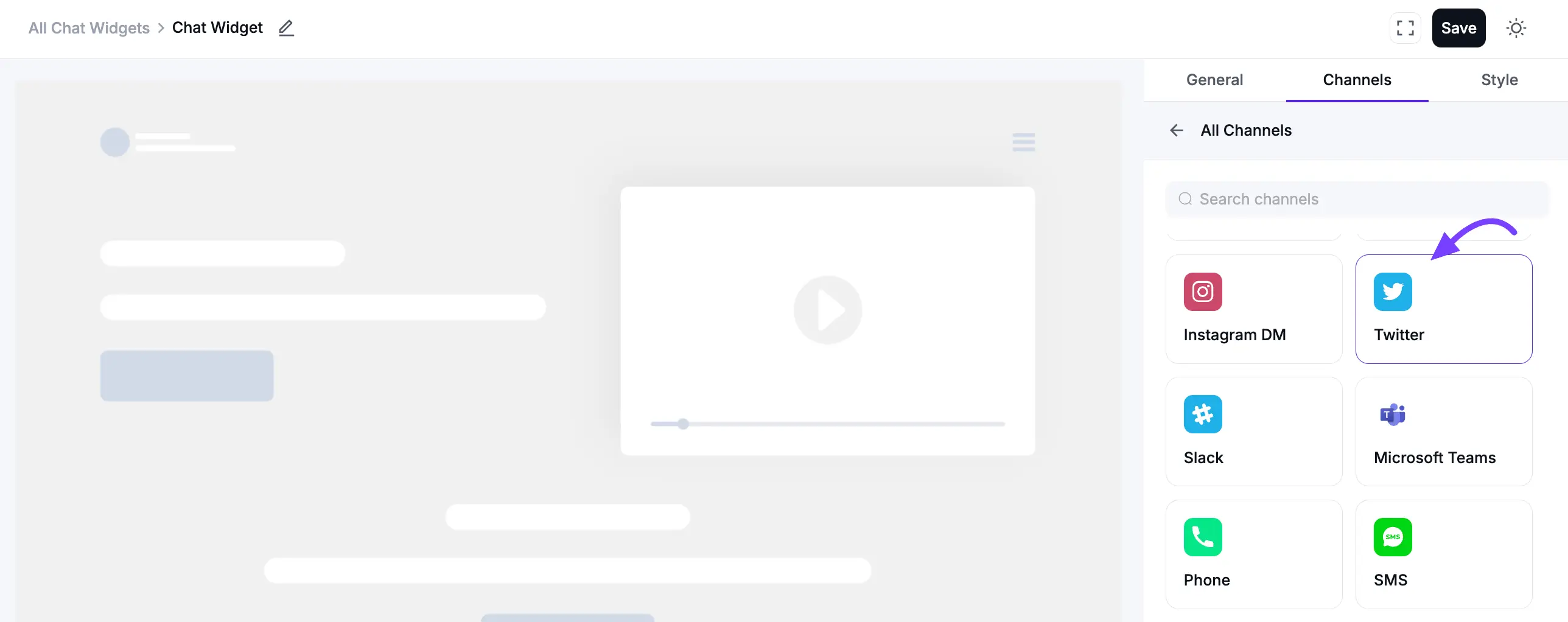 Configuring the Twitter chat channel