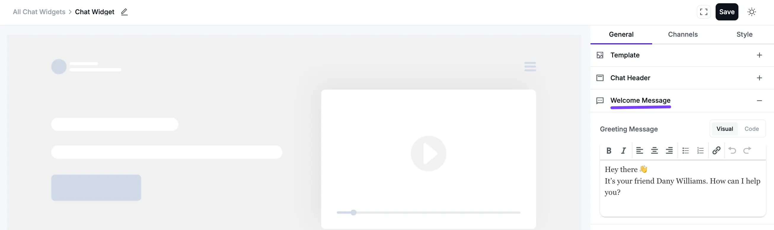 Configuring the Welcome Message