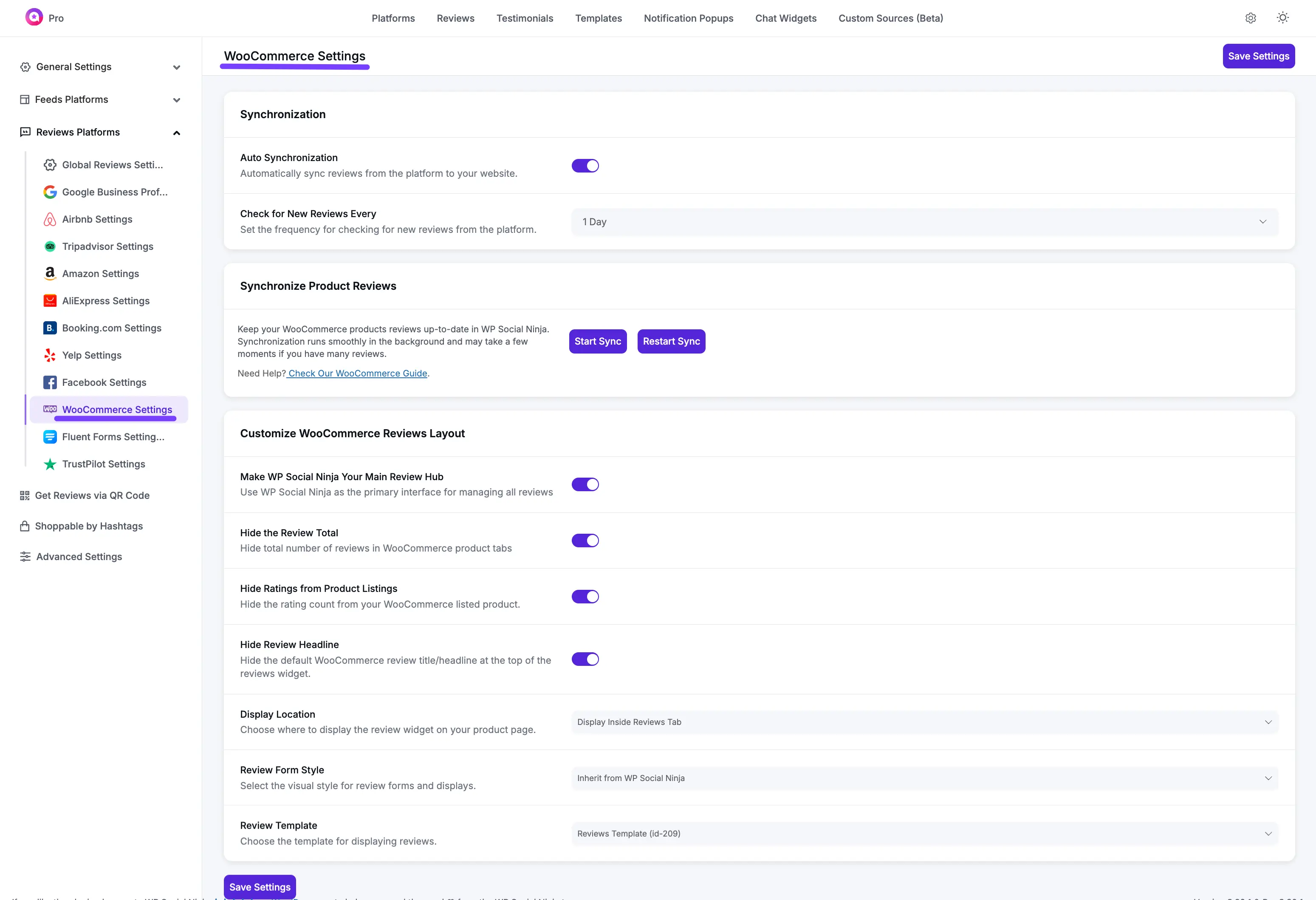 wp social ninja woocommerce settings